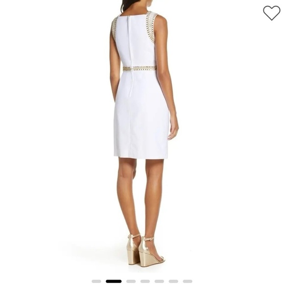 Lilly Pulitzer Dana Stretch White Shift Dress, Size2 Embroidery/Sequins - Picture 2 of 13